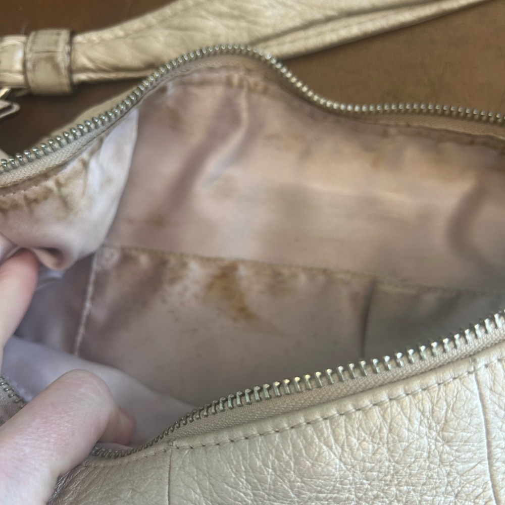 COACH Authentic KRISTEN LARGE HOBO Champagne/ Beige Leather 19303 - Picture 10 of 15